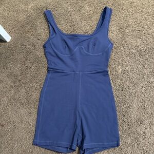 Blue Sleeveless Romper